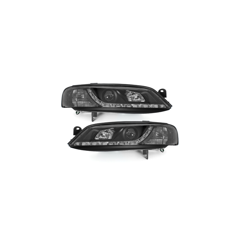 Phares DAYLINE Opel Vectra B 99-02 avec feux diurne LED  Noir