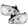 Phares Opel Corsa C 01-06 avec 2 Anneaux lumineux Angel Eyes Chrome Phares Opel Corsa C 01-06 avec 2 Anneaux lumineux Angel Eyes Chrome