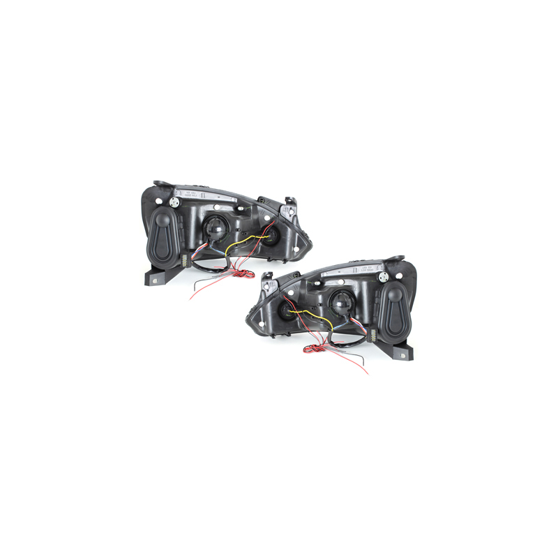 Phares Opel Corsa C 01-06  avec 2 Anneaux lumineux Angel Eyes  Chrome