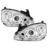 Phares Opel Corsa C 01-06 avec 2 Anneaux lumineux Angel Eyes Chrome Phares Opel Corsa C 01-06 avec 2 Anneaux lumineux Angel Eyes Chrome