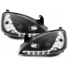 Phares DAYLINE Opel Corsa C 01-06 avec feux diurne LED Noir Phares DAYLINE Opel Corsa C 01-06 avec feux diurne LED Noir