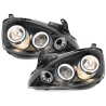 Phares Opel Corsa C 01-06 avec anneaux lumineux angel eyes CCFL Noir Phares Opel Corsa C 01-06 avec anneaux lumineux angel eyes CCFL Noir