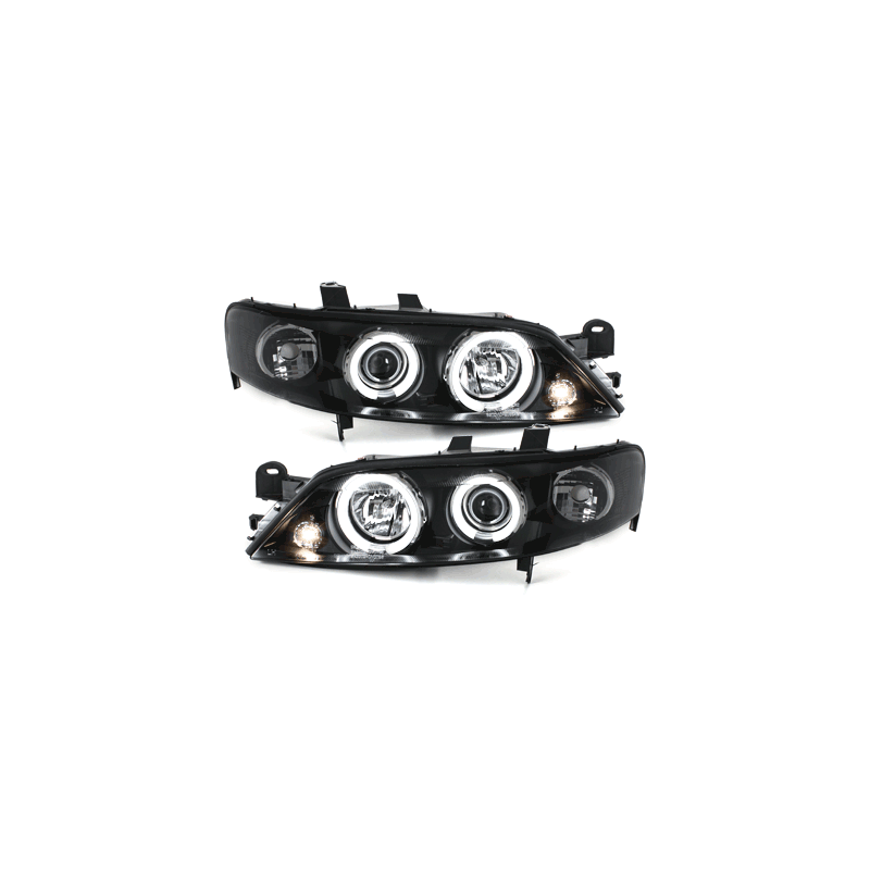 Phares Opel Vectra B 96-99  avec anneaux lumineux angel eyes CCFL  Noir
