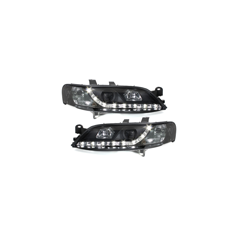 Phares D-LITE Opel Vectra B 99-02 avec Feux Diurne Noir