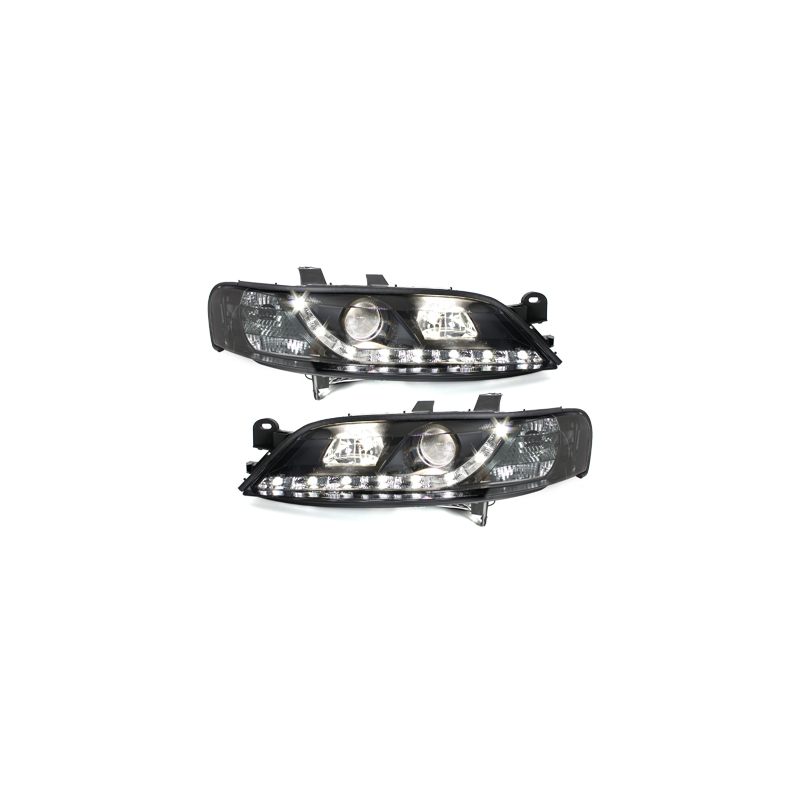 Phares D-LITE Opel Vectra B 99-02 avec Feux Diurne Noir