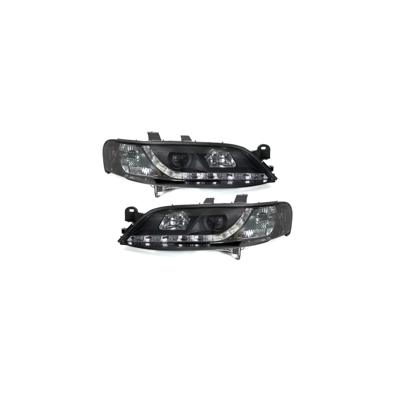 Phares D-LITE Opel Vectra B 99-02 avec Feux Diurne Noir