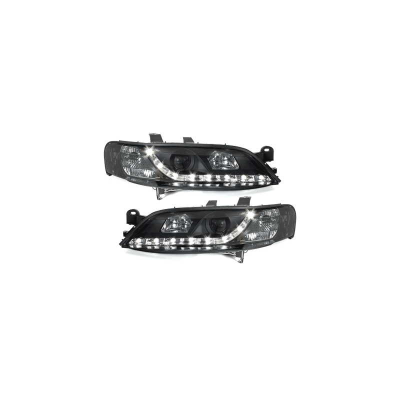 Phares D-LITE Opel Vectra B 99-02 avec Feux Diurne Noir