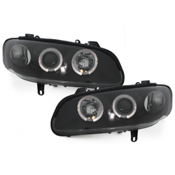 Phares Opel Omega B 94-99  avec 2 Anneaux lumineux Angel Eyes  Noir