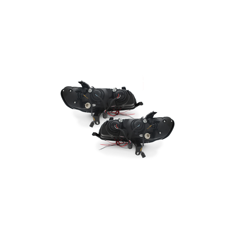 Phares Opel Omega B 94-99  avec 2 Anneaux lumineux Angel Eyes  Noir