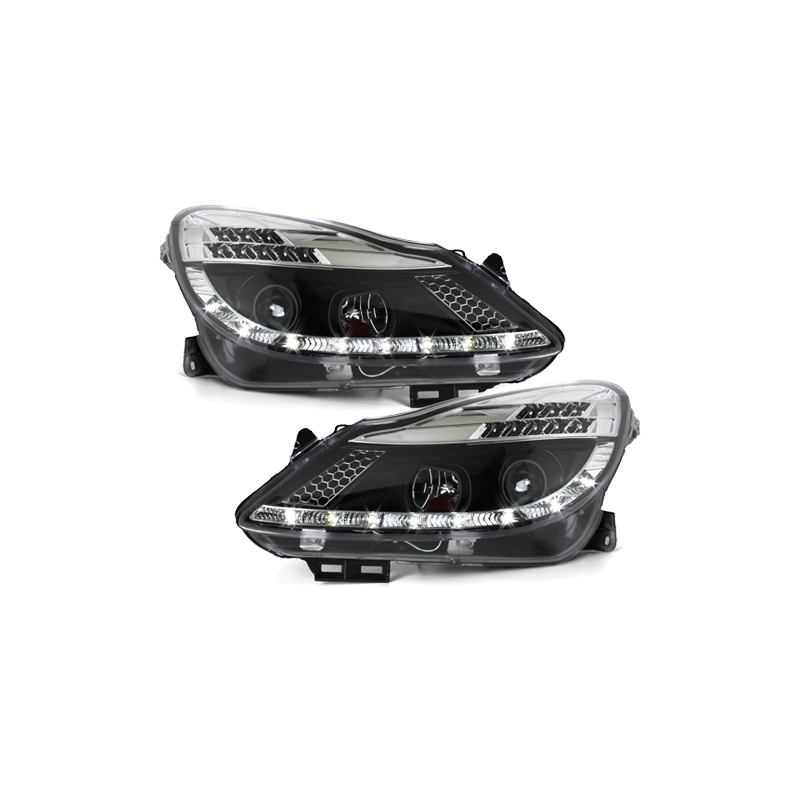 Phares DAYLINE Opel Corsa Droite 06+  avec feux diurne LED  Noir
