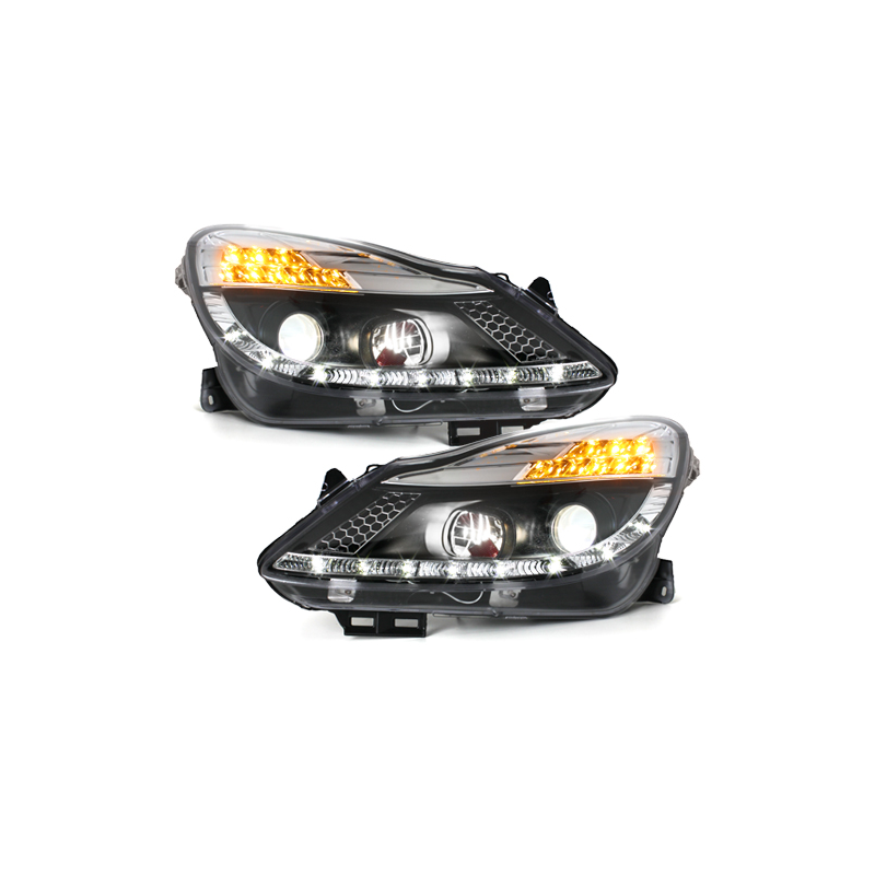 Phares DAYLINE Opel Corsa Droite 06+  avec feux diurne LED  Noir