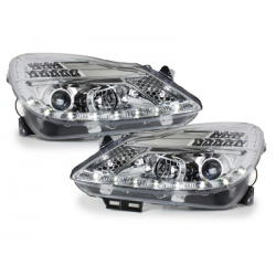 Phares DAYLINE Opel Corsa Droite 06+  avec feux diurne LED  Chrome