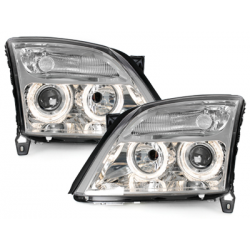 Phares Opel Vectra C 02-08/05 avec 2 Anneaux lumineux Angel Eyes   Chrome