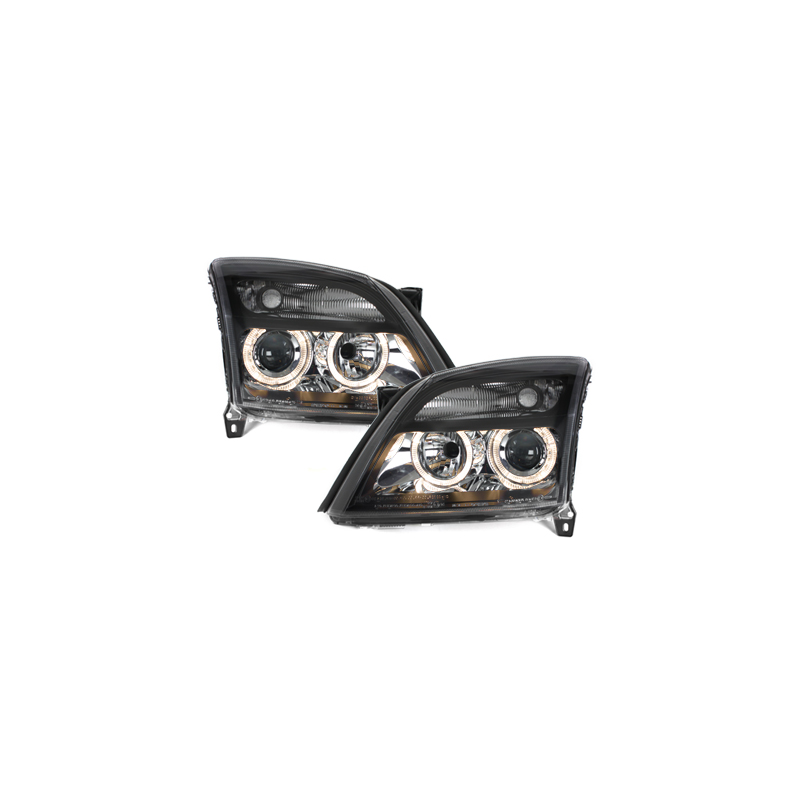 Phares Opel Vectra C 02-08/05 avec 2 Anneaux lumineux Angel Eyes   Noir
