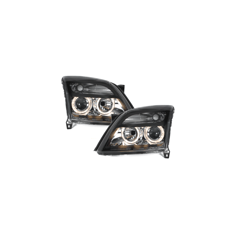 Phares Opel Vectra C 02-08/05 avec 2 Anneaux lumineux Angel Eyes   Noir