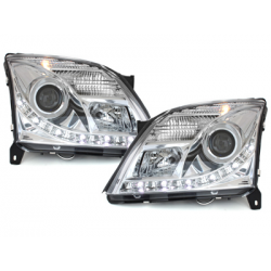 Phares DAYLINE Opel Vectra C 02-08/05 avec Feux Diurne LED  Chrome