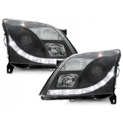 Phares DAYLINE Opel Vectra C 02-08/05 avec Feux Diurne LED Noir
