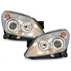 Phares Opel Astra H _04-09 avec 2 Anneaux lumineux Angel Eyes  Chrome