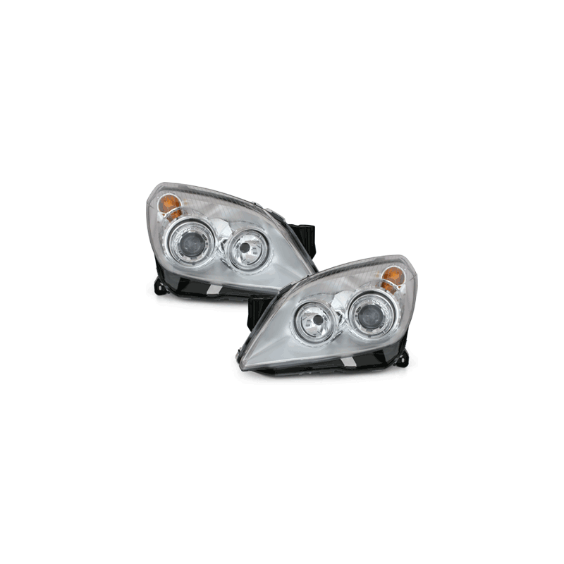 Phares Opel Astra H _04-09 avec 2 Anneaux lumineux Angel Eyes  Chrome