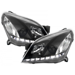Phares DAYLINE Opel Astra H 04-09  avec Feux Diurne LED   Noir