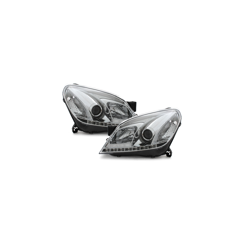 Phares avec feux diurnes Opel Astra H 04-09 Chrome