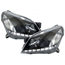 Phares avec feux diurnes Opel Astra H 04-09 Noir