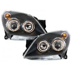 Phares Angel eyes Opel Astra H 04-09  Noir