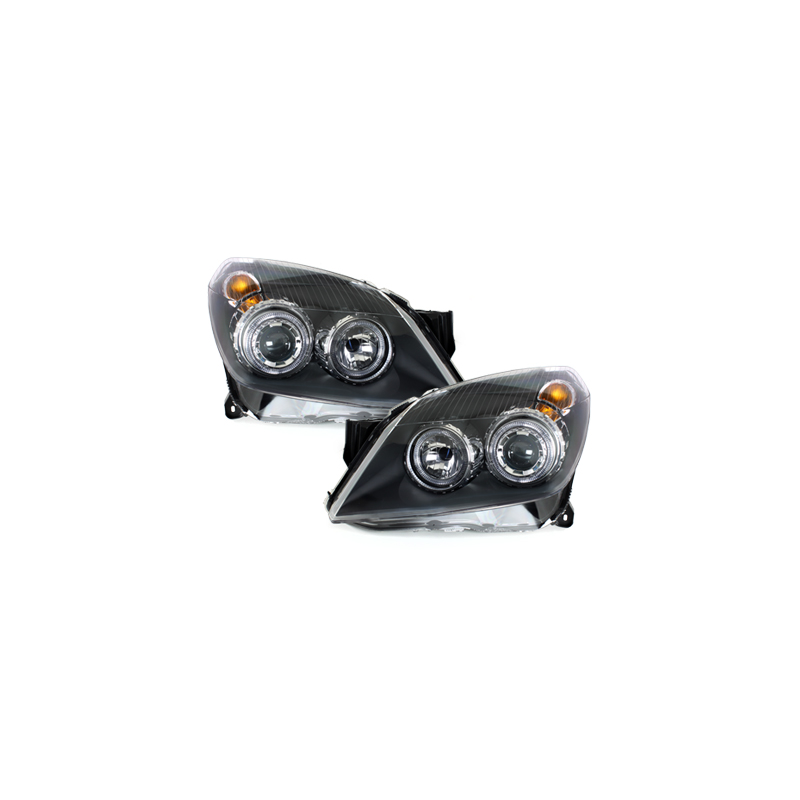 Phares Angel eyes Opel Astra H 04-09  Noir
