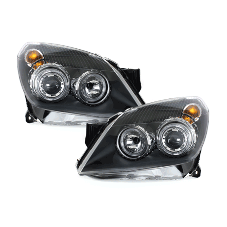 Phares Angel eyes Opel Astra H 04-09  Noir