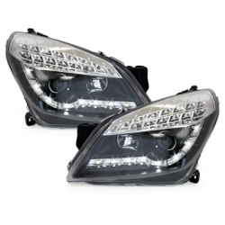 Phares DAYLINE Opel Astra H 04-09  avec Feux Diurne LED   Noir