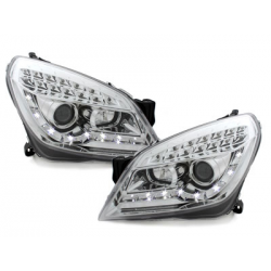 Phares DAYLINE Opel Astra H 04-09  avec Feux Diurne LED   Chrome