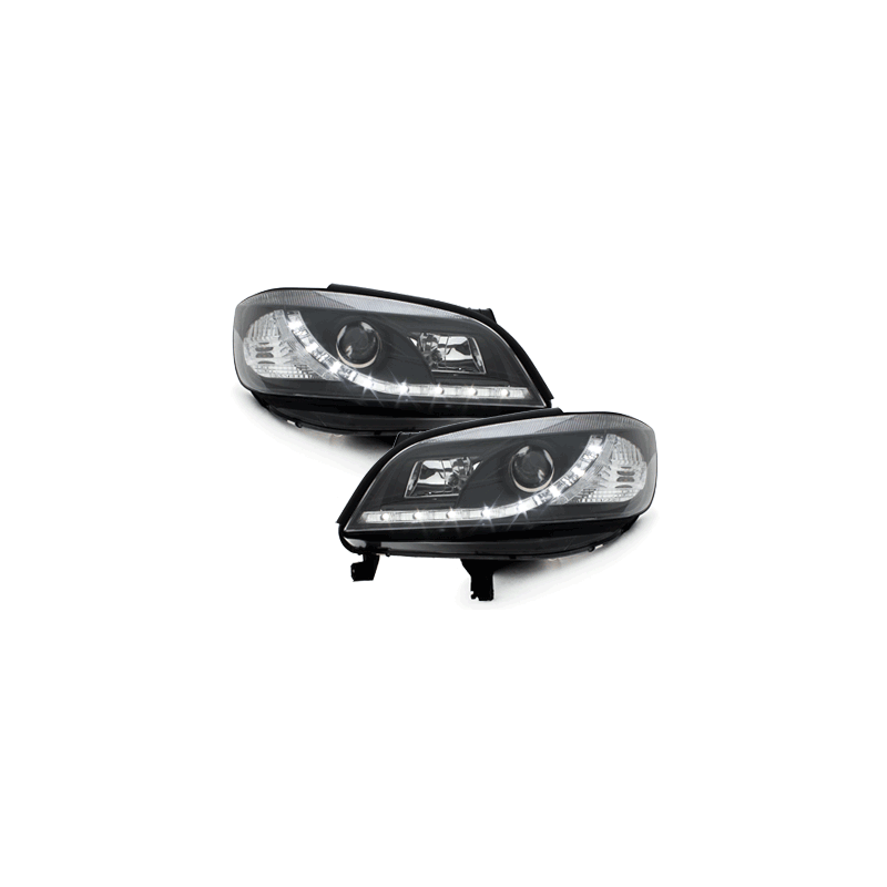 Phares DAYLINE Opel Zafira 99-05  avec Feux Diurne LED   Noir