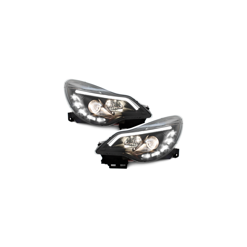 Phares avec feux diurnes Opel Corsa Droite 11+ Noir