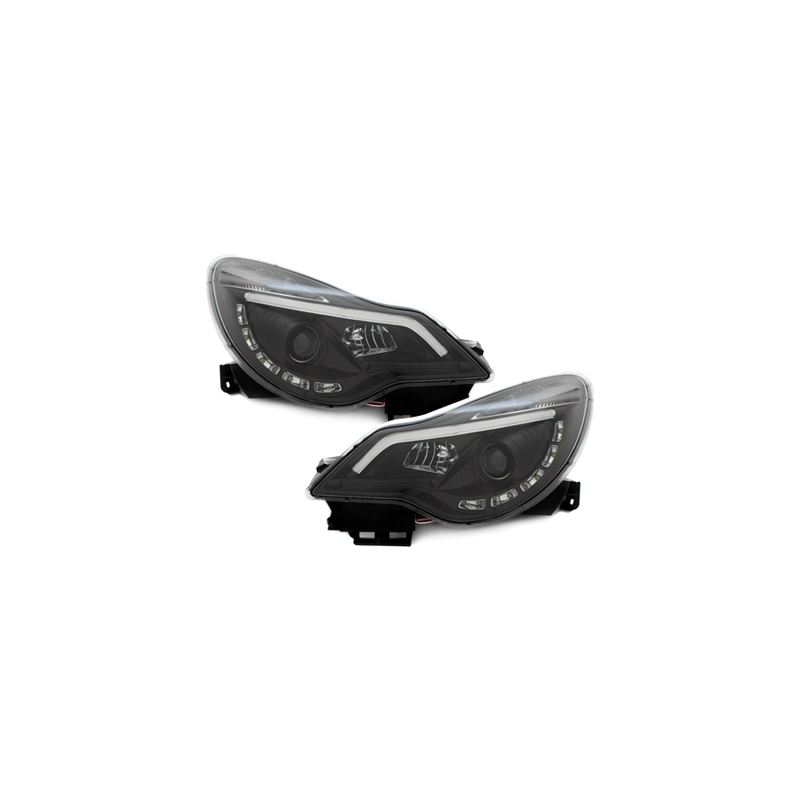 Phares avec feux diurnes Opel Corsa Droite 11+ Noir