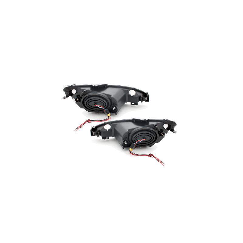 Phares Peugeot 206 98-02  avec 2 Anneaux lumineux Angel Eyes  Chrome