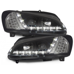 Phares DAYLINE Peugeot 106 96-03  avec feux diurne LED  Noir