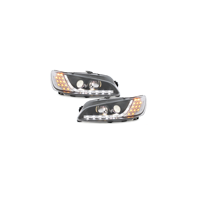 Phares DAYLINE Peugeot 306 97-00  avec feux diurne LED  Noir
