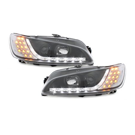 Phares DAYLINE Peugeot 306 97-00  avec feux diurne LED  Noir