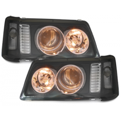 Phares Peugeot 205 83-96  avec anneaux lumineux  Noir