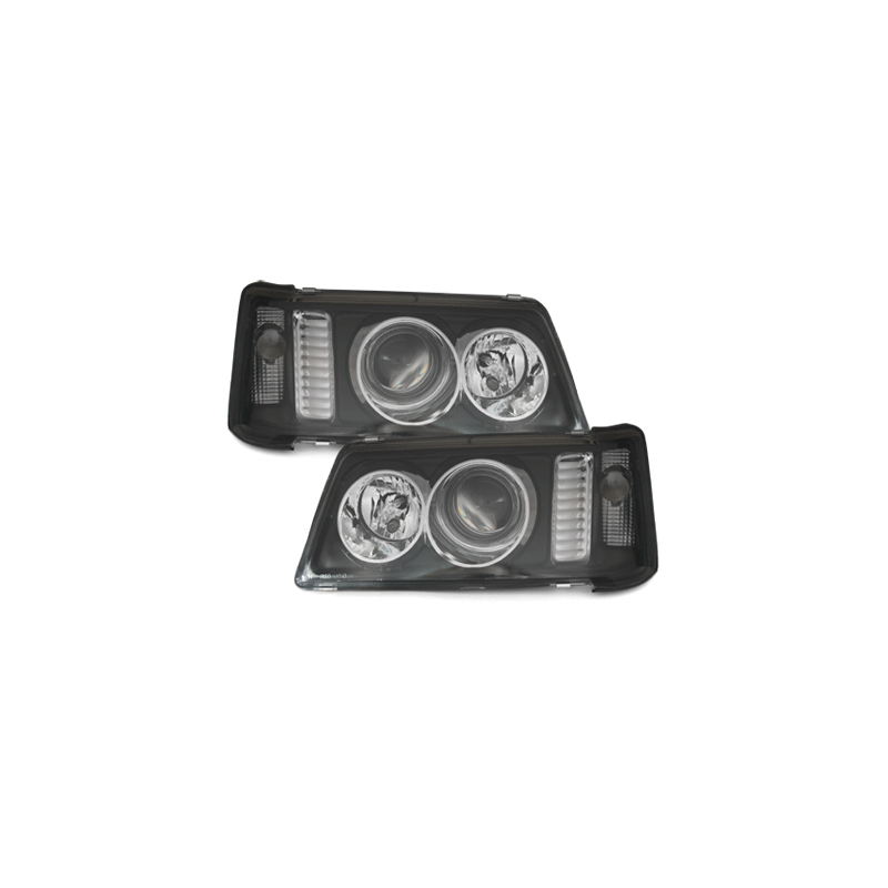 Phares Peugeot 205 83-96  avec anneaux lumineux  Noir