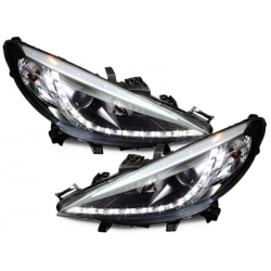 Phares D-LITE Peugeot 207 06-10 avec Feux Diurne  Noir