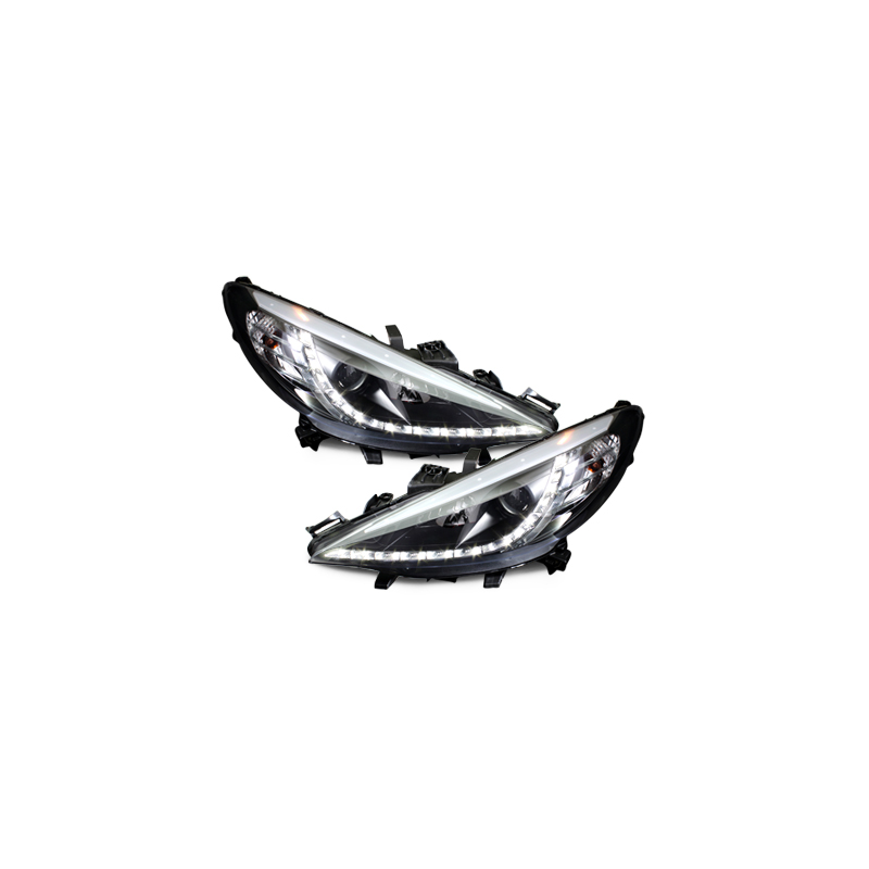Phares D-LITE Peugeot 207 06-10 avec Feux Diurne  Noir
