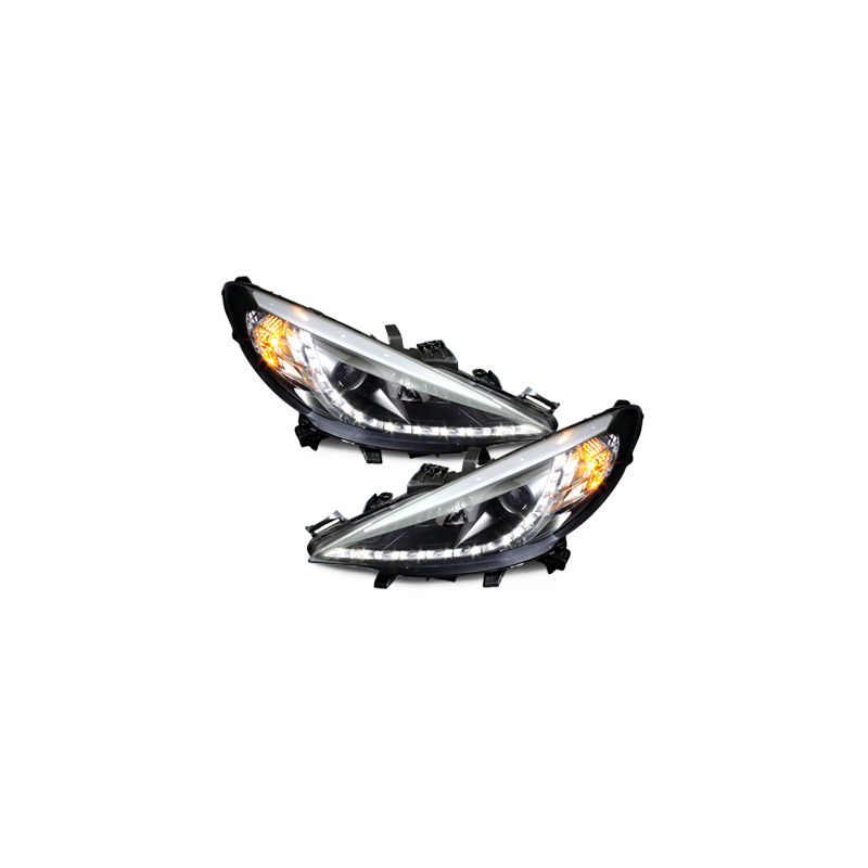 Phares D-LITE Peugeot 207 06-10 avec Feux Diurne  Noir