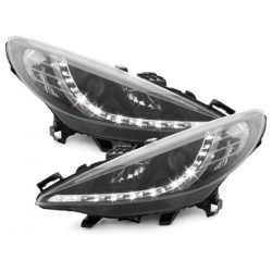 Phares DAYLINE Peugeot 207 06-10  avec feux diurne LED  Noir
