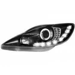 Phares DAYLINE Peugeot 107 05+ avec Feux Diurne Led LED  Noir