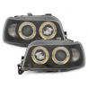 Phares Renault Clio I 90-96 avec 2 Anneaux lumineux Angel Eyes Noir Phares Renault Clio I 90-96 avec 2 Anneaux lumineux Angel Eyes Noir