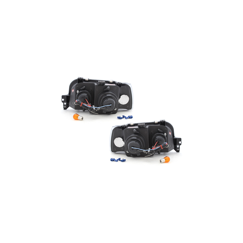 Phares Renault Clio I 90-96  avec 2 Anneaux lumineux Angel Eyes   Noir