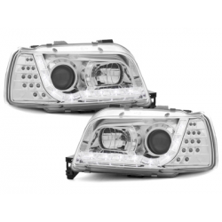 Phares DAYLINE Renault Clio I 90-96 avec Feux Diurne Led  Chrome