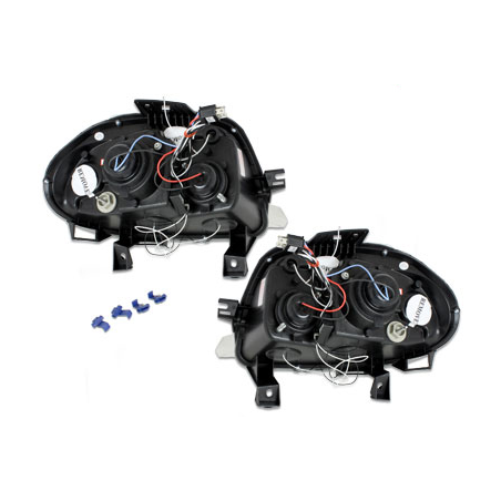 Phares Renault Clio II 98-01 avec 2 Anneaux lumineux Angel Eyes Chrome Phares Renault Clio II 98-01 avec 2 Anneaux lumineux Angel Eyes Chrome