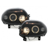 Phares Renault Clio II 98-01 avec 2 Anneaux lumineux Angel Eyes Noir Phares Renault Clio II 98-01 avec 2 Anneaux lumineux Angel Eyes Noir